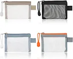 This mini pouches for purse is versatile and can hold cosmetics, jewelry, change, stationery, ID cards, headphones, data cables and other daily necessities. The small mesh bags with zipper can be used as a cosmetic bag, pill box, keychain, coin purse, etc